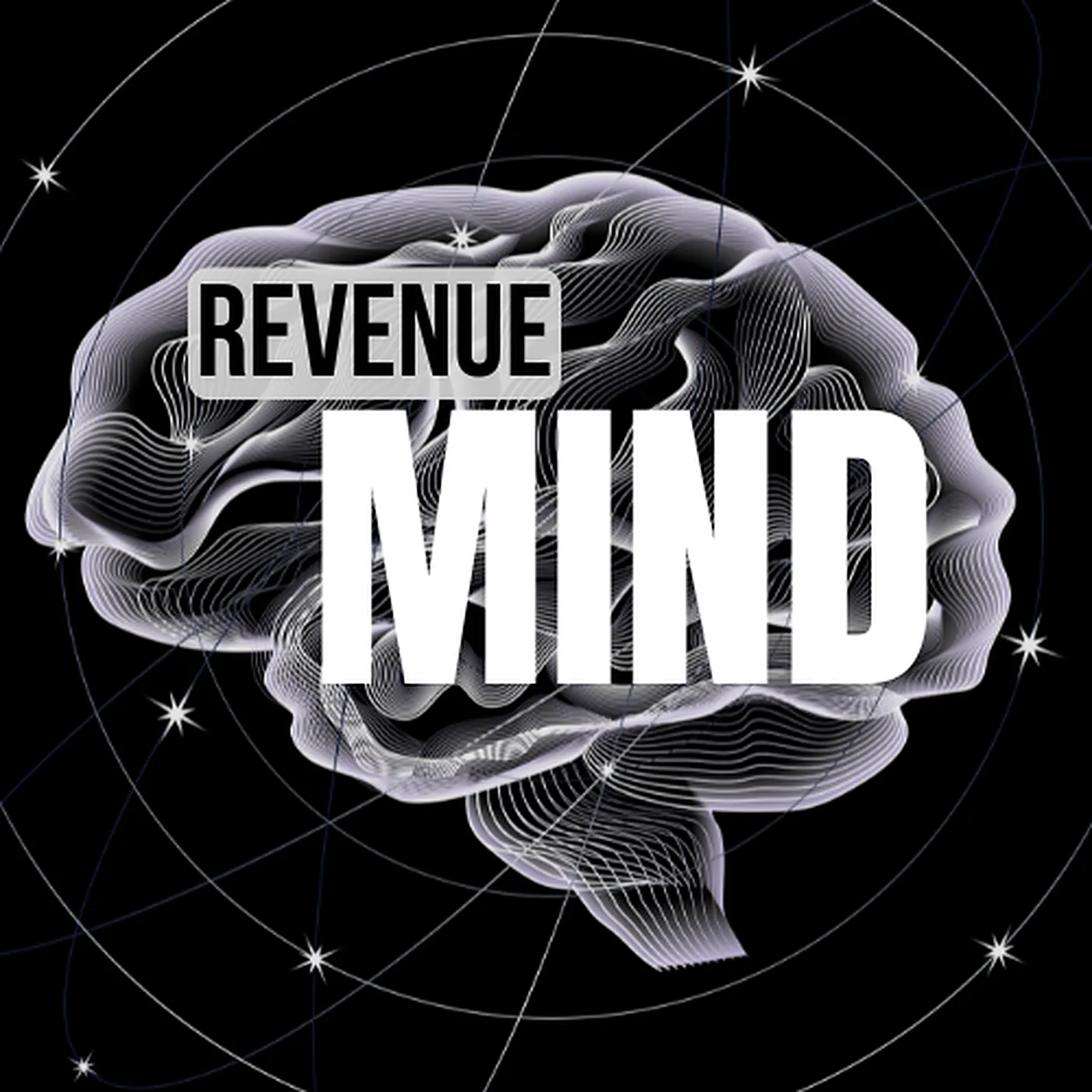 Revenue Mind podcast cover art: clenched fist with a LinkedIn-blue ‘In’ logo on the wrist